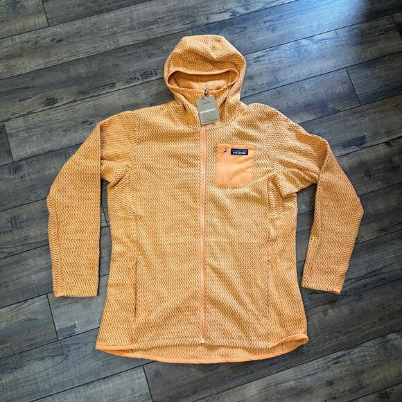 New Patagonia R1 Air Full-Zip Hoody Fleece Jacket Womens XLarge Vivid Apricot - Picture 1 of 6
